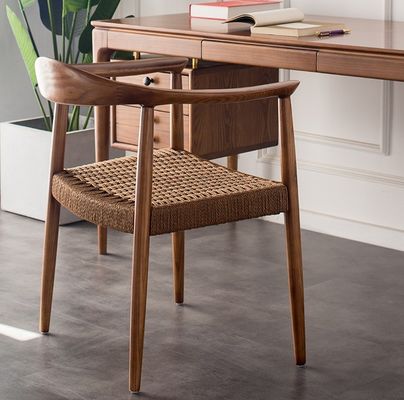 Chaise de salon moderne en bois massif avec accoudoir