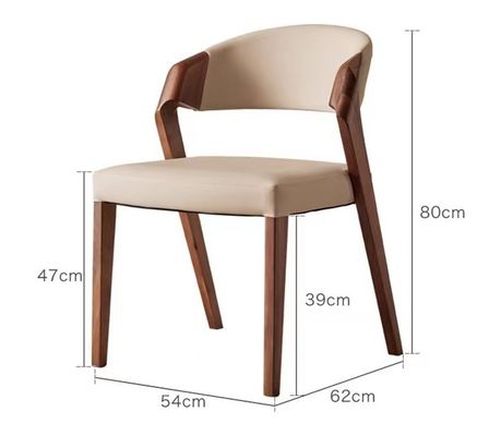 Meubles de salon Chaise à manger en bois massif avec conception personnalisée et coussin en cuir en PU