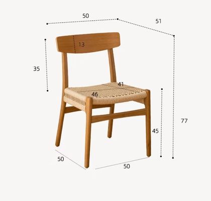 Chaise à manger en bois massif pour hôtel restaurant W50*D50*H77 cm