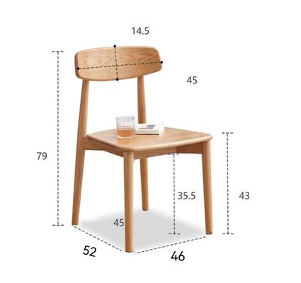 Chaise à manger empilable pour un restaurant moderne en bois massif de couleur naturelle