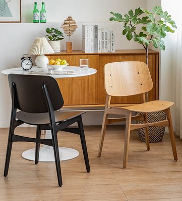 Pas de dessins personnalisés pliés Luxe Nordique Chaise de salle à manger en bois massif avec cadre en chêne blanc