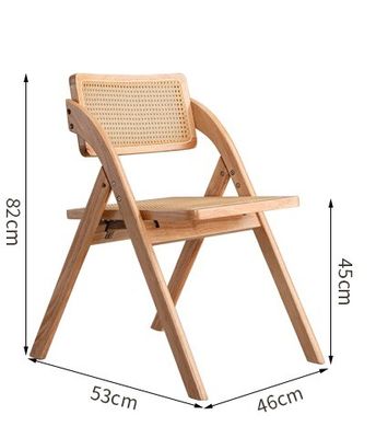 Service OEM Accepté Chaise à manger en bois massif en rotin naturel Meubles avec design pliable