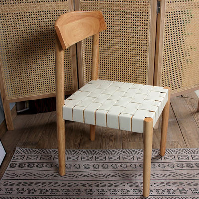 Assises en bois massif tressées Chaise à manger Finition des meubles Laqué avec des modèles personnalisés Pour la restauration