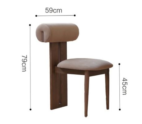 Chaise à manger en bois massif vintage avec finition laquée et coussin d'éponge amovible