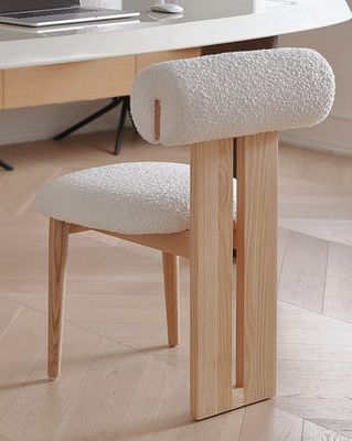 Chaise à manger en bois massif vintage avec finition laquée et coussin d'éponge amovible