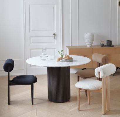 Chaise à manger en bois massif vintage avec finition laquée et coussin d'éponge amovible