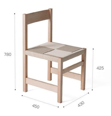 Couleur naturelle tissée à la corde en bois massif tressé siège salle à manger chaise pour restaurant avec un savoir-faire exquis