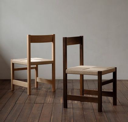 Couleur naturelle tissée à la corde en bois massif tressé siège salle à manger chaise pour restaurant avec un savoir-faire exquis