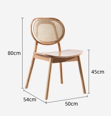 Hôtel de luxe vintage en rotin Meubles en bois massif Chaise à manger pour restaurant en noir