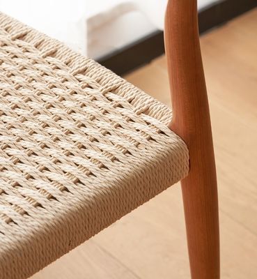 Meubles de maison d'hôtel de luxe vintage en bois massif tissé chaise à manger pour restaurant en conception personnalisée