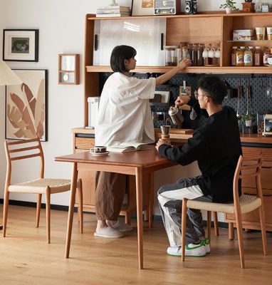 Meubles de maison d'hôtel de luxe vintage en bois massif tissé chaise à manger pour restaurant en conception personnalisée