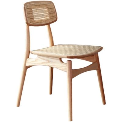 Meubles de salle à manger Vintage Hôtel de luxe Restaurant Rattan naturel en bois massif Chaise à manger pour événements