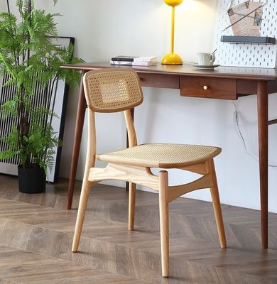 Meubles de salle à manger Vintage Hôtel de luxe Restaurant Rattan naturel en bois massif Chaise à manger pour événements
