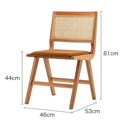 Accueil Meubles finition laquée Chaise à manger en bois massif avec coussinet et dossier en rotin naturel Pour les meubles de design moderne