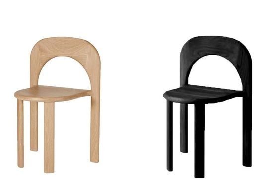 NO Chaise à manger en bois massif naturel pliée et empilable