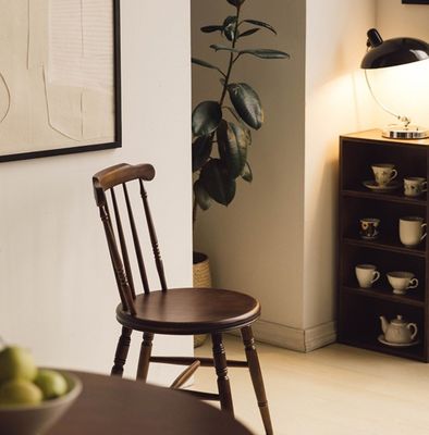 Restaurant Hôtel cadre en bois massif chaise à manger naturelle Windsor avec finition laquée