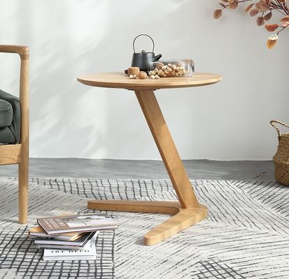 Meubles de salle de séjour Table à café moderne ronde avec base en bois massif