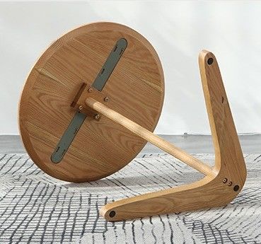 Meubles de salle de séjour Table à café moderne ronde avec base en bois massif