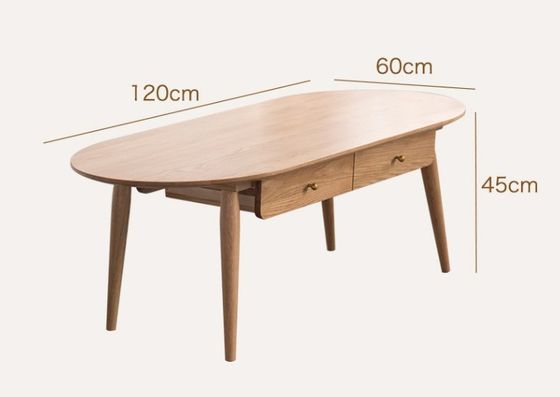 Meubles de salon en bois moderne W120*D60*H45CM Table à café en bois massif avec emballage du courrier