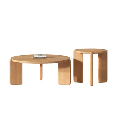 Service OEM Accepté Personnaliser des tables modernes en bois massif Ronde ensemble Fin Table à café Meubles de salon Table d'appoint en bois