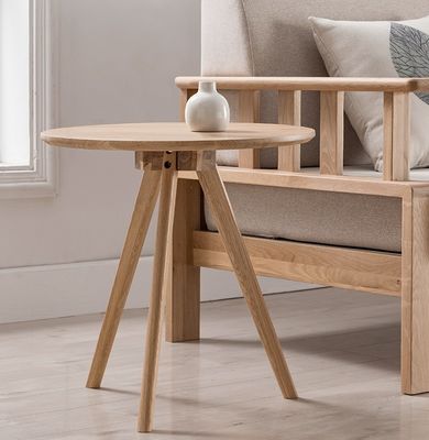 Table à café en bois massif de design moderne ronde pour le salon