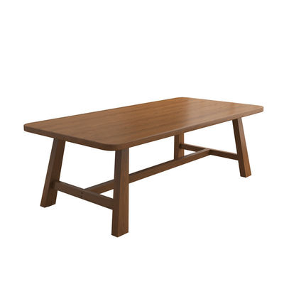 Table à manger en bois massif moderne nordique rectangulaire pour restaurant hôtel