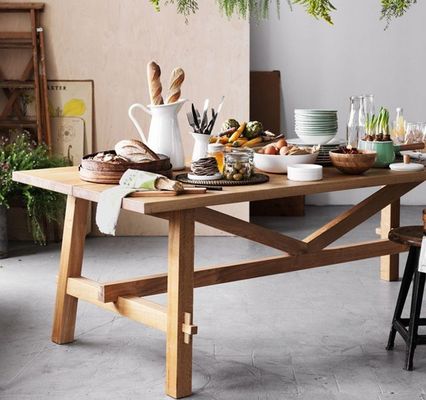 Table à manger rectangulaire de style nordique pour hôtels et restaurants