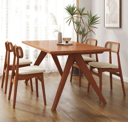 Nordic Direct Home Meubles Table à manger rectangulaire en bois massif pour un espace de salle à manger fonctionnel