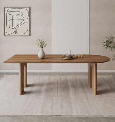 Meubles de maison nordiques modernes Table à manger rectangulaire en bois massif avec noix