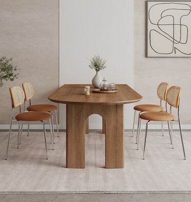 Meubles de maison nordiques modernes Table à manger rectangulaire en bois massif avec noix