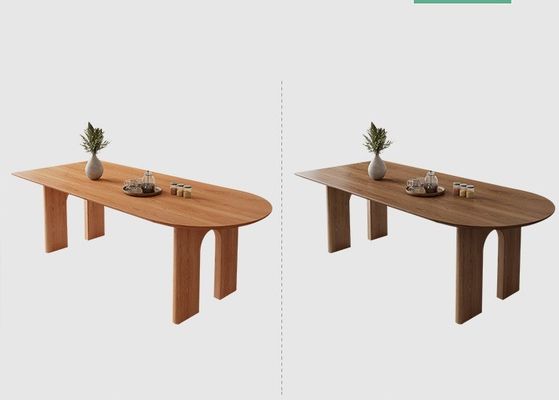 Meubles de maison nordiques modernes Table à manger rectangulaire en bois massif avec noix