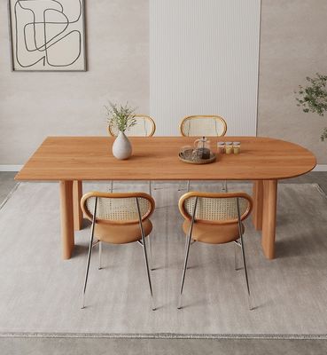 Meubles de maison nordiques modernes Table à manger rectangulaire en bois massif avec noix
