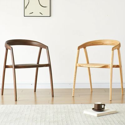 Conception de chaise à manger pour restaurant meubles d'hôtel en bois massif couleur noyer moderne taille W57*D53*H77CM
