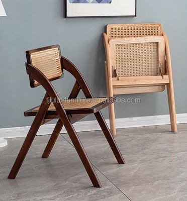 Siège en rotin et dos Chaise en bois pour la salle à manger à domicile moderne en couleurs personnalisées