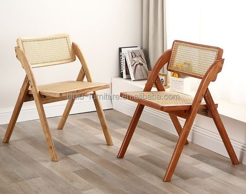Siège en rotin et dos Chaise en bois pour la salle à manger à domicile moderne en couleurs personnalisées