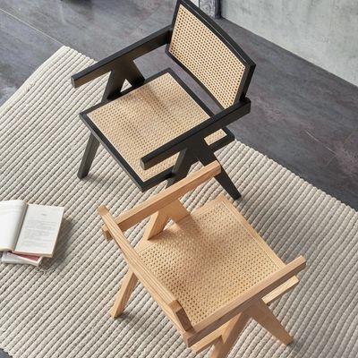 Morden Dining Fruniture Chaise de salle à manger spécifique pour jardinage vintage Cane Rattan Wicker fauteuil en bois dans la salle à manger de l'hôtel