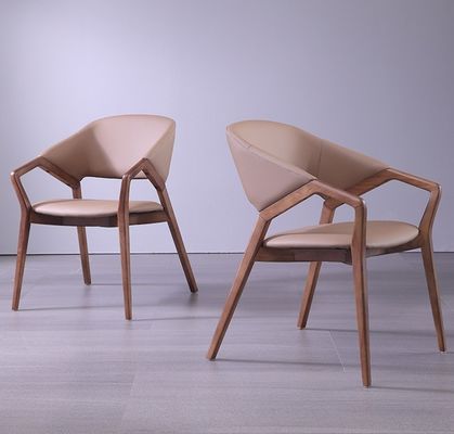 2023 Design Moderne en bois massif en PU en cuir salle à manger Restaurant Chaise pour meubles de maison Général NON Plié