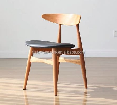 Couleurs personnalisées en bois massif à dos rond Chaise de salle à manger nordique pour hôtel Restaurant Banquet et maison dans le style classique moderne