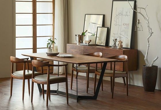 Siège en cuir en PU Chaise à manger en bois W61*D55*H76CM pour les restaurants de design nordique moderne en 2023