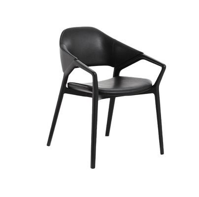 Design nordique moderne en bois massif en cuir salle à manger chaise de restaurant en blanc/noir/vin rouge/rouge pour des sièges robustes 2023