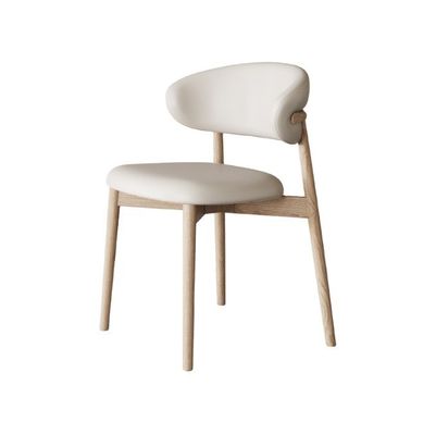 Chaise de salle à manger en PU en bois massif moderne pour les restaurants et les cafés de design nordique