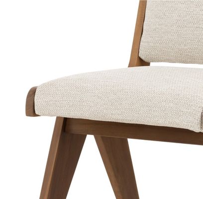 Chaise à manger en bois massif en tissu moderne pour restaurant hôtel