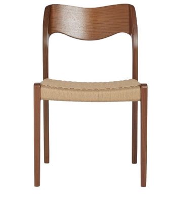 Meubles de salle de séjour Chaise à manger à cordon tissée à la main en couleur noyer avec cadre en bois massif