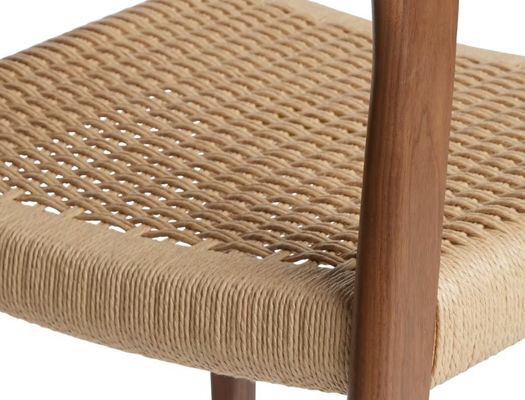 Meubles de salle de séjour Chaise à manger à cordon tissée à la main en couleur noyer avec cadre en bois massif