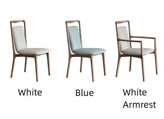 Accueil Meubles Général Design italien Moderne en bois massif en cuir PU Salle à manger Chaise de restaurant avec accoudoir
