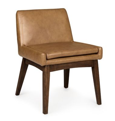 Chaise à manger de restaurant W57*D57*H76CM avec cadre en bois massif et rembourrage en cuir PU dans le style nordique moderne