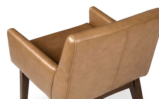 Chaise à manger de restaurant W57*D57*H76CM avec cadre en bois massif et rembourrage en cuir PU dans le style nordique moderne