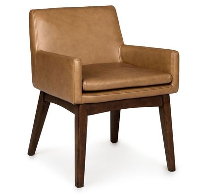 Chaise à manger de restaurant W57*D57*H76CM avec cadre en bois massif et rembourrage en cuir PU dans le style nordique moderne