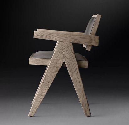 Hôtel haut de gamme Restaurant maison utilisant salle à manger chaises en PU en bois moderne avec accoudoir et finition en nitrolacque