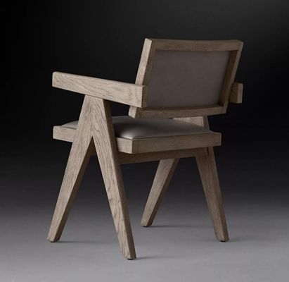 Hôtel haut de gamme Restaurant maison utilisant salle à manger chaises en PU en bois moderne avec accoudoir et finition en nitrolacque